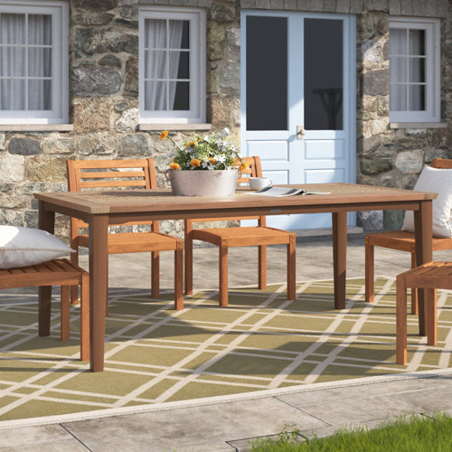 Birch Lane™ Fleur Eucalyptus Outdoor Dining Table Wayfair